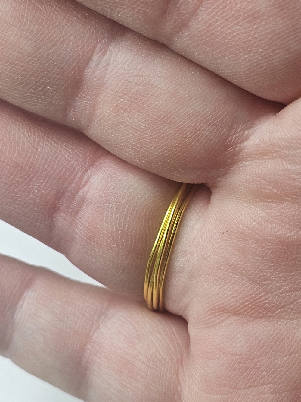 Gold Wire Wrapped Sea Glass Ring — Aquamarine Stone - Picture 7 of 8